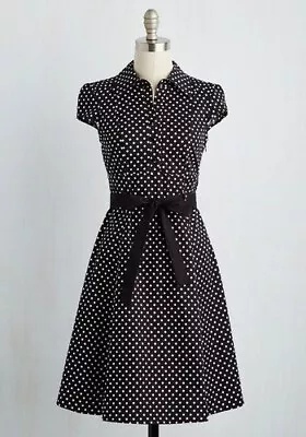 MODCLOTH Women’s 1X Hepcat Soda Fountain Dress In Black Licorice VGUC • $24.99