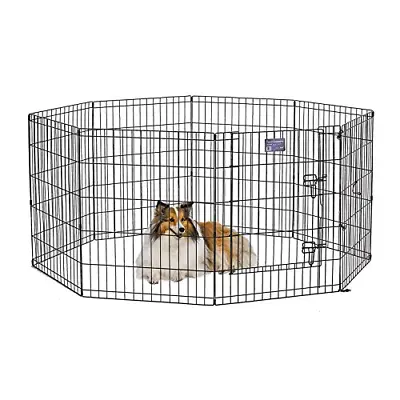 NEW Pet Fence MidWest Foldable Metal Dog Exercise Pen/24 W X 30 H.Black W/ Door • $39.89