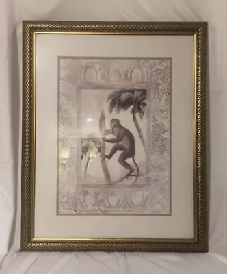 Windsor Art Print Monkey &Palm Tree Print In Elegant Scaled Frame - 25.5 X31.5  • $49.99