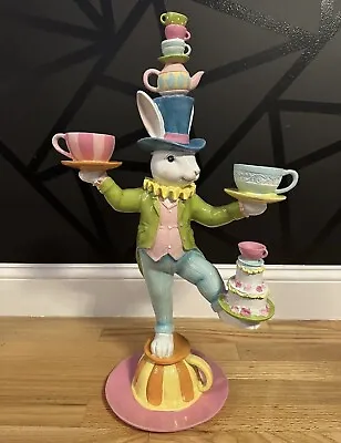 Mark Roberts Mad Hatter Easter Balancing Act Bunny Rabbit Figurine 23” • $299