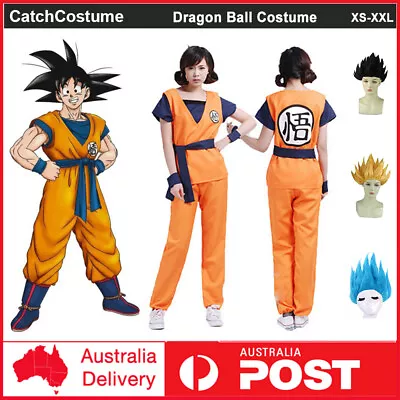 Anime Dragon Ball Z Son Goku Cosplay Costume With Wig Party Fancy Dress Outfit • $24.40
