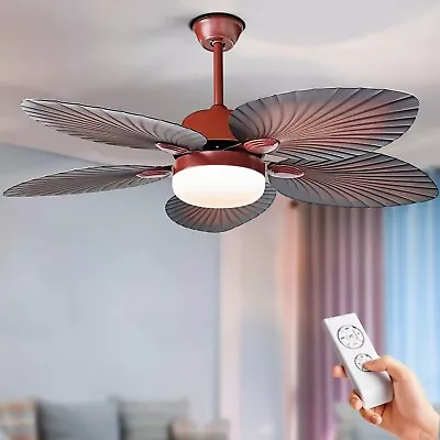 52  Retro 5-Blades Chandelier LED 3-Color 3 Speed Ceiling Fan W/Light Remote • $172.30