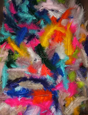 2 Oz Marabou Feathers 3-8  With Imperfections Assorted Colors BARGIN BUY • $3.50