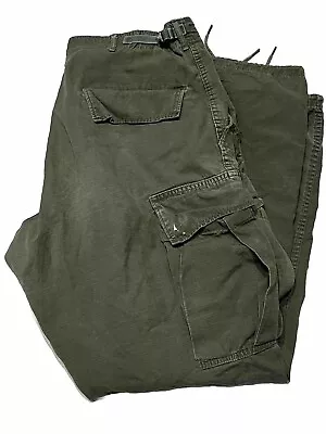 Vintage 60s US Military Rip Stop OG-107 Cargo Pants Vietnam Era Army Green M Reg • $1.36