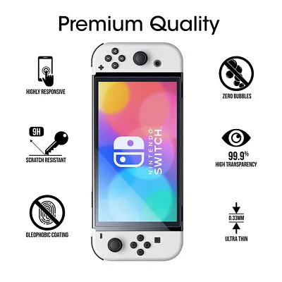 Screen Protector Nuglas Tempered Glass Complete Protection Nintendo Switch OLED • $7.50