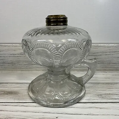 $24 • Buy Antique EAPG Glass Of IMPERIAL ZIPPER LOOP FINGER Oil Kerosene LAMP 5 1/2”