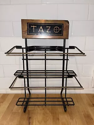 TAZO TEA Metal Store Display Rack Retail Shelf Rustic W/Copper Sign • $100