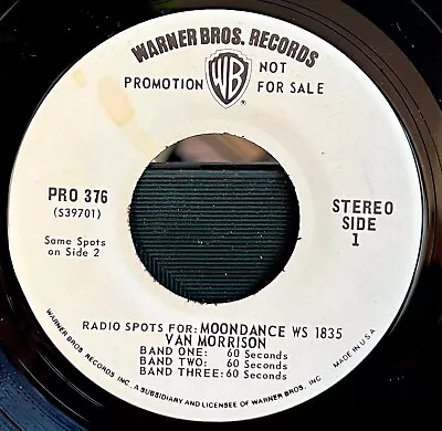 VAN MORRISON Moondance Radio Spots *1970 GRAIL! 45* PROMO 7  Vinyl Record HEAR! • $149.99