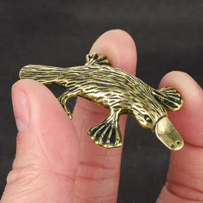 Brass Platypus Figurine Small Statue Animal Figurines Toys Desktop Decoration • $8.88