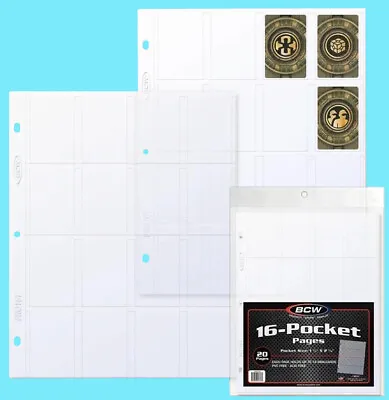 20 BCW PRO 16-POCKET MINI AMERICAN Card Pages Sheet Binder Star Wars X-wing Ccg • $13.29