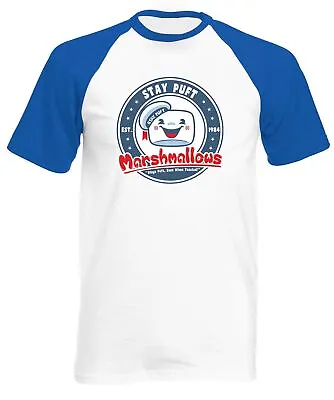 Puft Marshmallows Mens Short Sleeve Baseball T-Shirt Ghost Busters Movie • £14.99