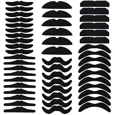 60 Pack Fake Mustache Realistic False Beards Self-Adhesive Black Mustache • $13.55