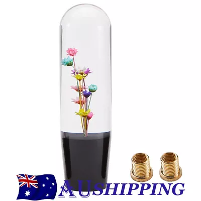 Universal 15cm Clear Crystal Multicolor Flowers Manual Gear Shift Knob Shifter • $37.98