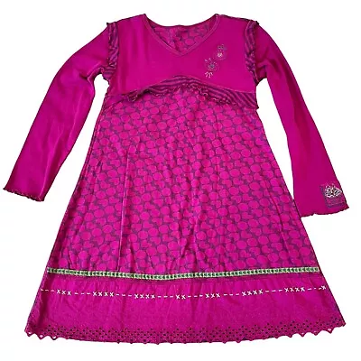 Naartjie Kids Girls Vintage Fuschia Pink Cotton Dress XXXL 9 Years • $20