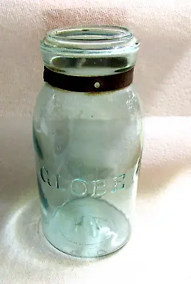 Vintage Globe Quart -  Aqua Jar - Marked  71  On Bottom • $17