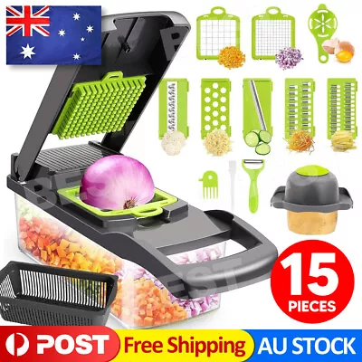 Vegetable Chopper Grater Slicer Cutter 15 In 1 Interchangeable HOT • $16.45