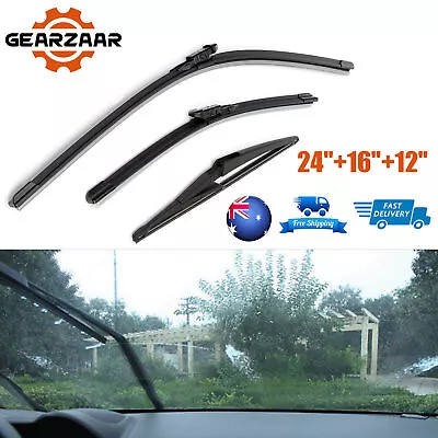3pcs Front Rear Windscreen Wiper Blades For Nissan Dualis +2 J10 JJ10 Rkqlinloee • $14.50