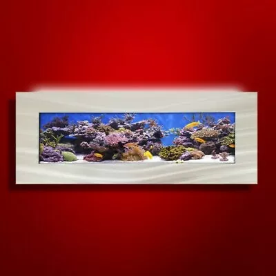 New! Original Aussie Aquarium - Vista Brushed Aluminum Wall Mounted Fish Tank • £426.02