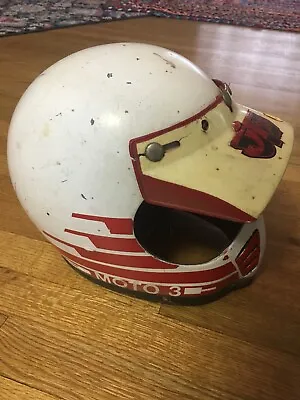 Vtg 70s 80s BELL MOTO STAR 3 Motocross Racing Helmet Size 7-1/4 58cm JT Sticker • $165.75