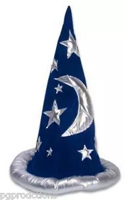 Magicians WIZARD HAT Magic Trick Costume Merlin Cap Blue Harry Potter Stars Moon • $15.89