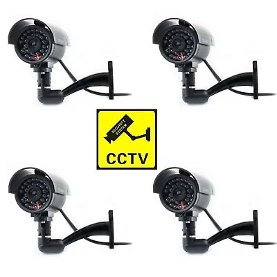 Dummy CCTV Camera Outdoor Indoor Fake CCTV Security Cam Imitation Flashing LED • £16.99