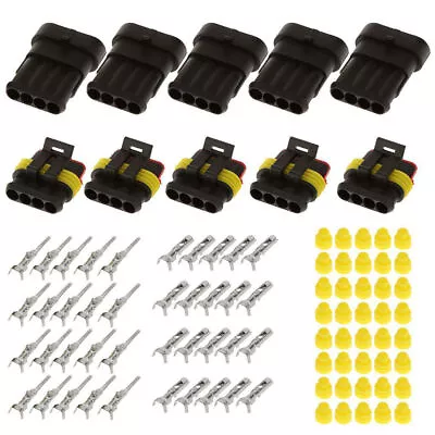 30x Motorcycle 1 2 3 4 5 6 Pin Electrical Wire Connector Plug Sealed Waterproof • $17.11