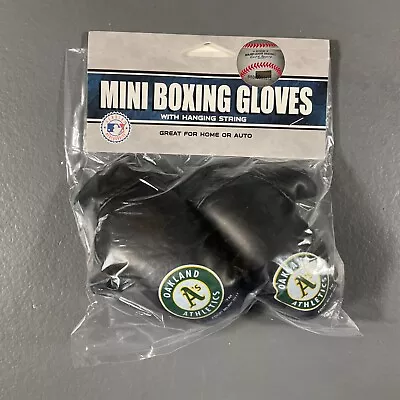 Oakland Athletics Mini Boxing Gloves Car Auto With Hanging String MLB Baseball • $8