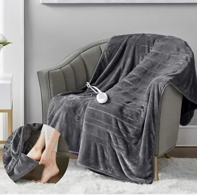 Degrees Of Comfort Heated Microplush Throw W/ Foot Pocket 50”x 62” (3 Settings) • $20.95