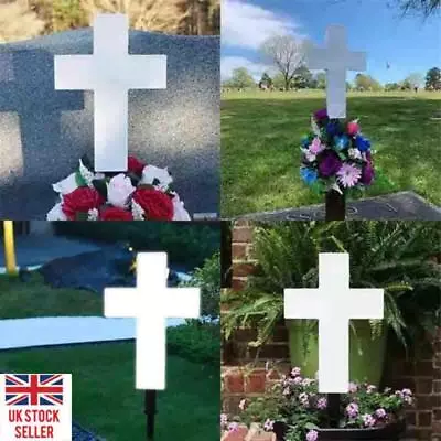 Christian Solar-Powered Light Cross By Eternal Light Memorial Garden Light Grave • £19.98