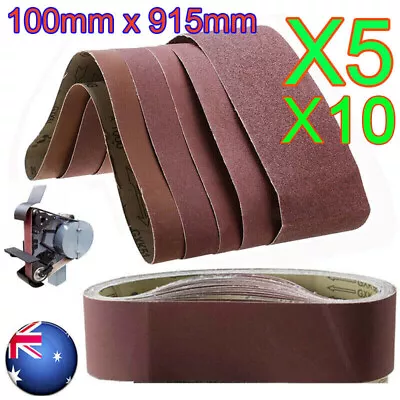 100mmX 914mm 915mm Sanding Belts Linishing Grinding Belt Heavy Duty Cloth Backed • $20.99