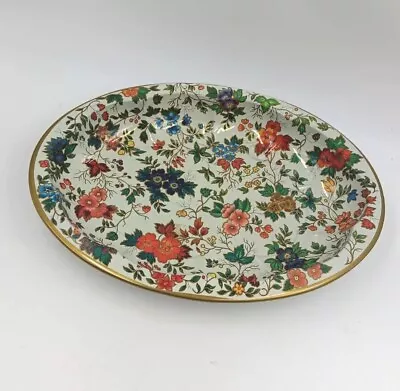 Vintage Daher Decorated Ware 11101 England Tin Oval Tray Floral 1971 Serving • $16.83