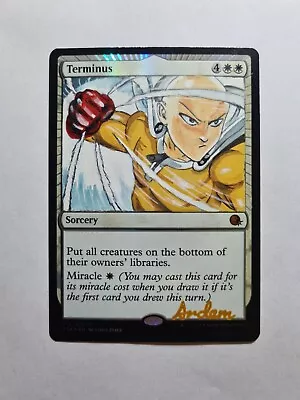 Terminus Foil Saitama One Punch Man Magic Altered Art Hand Paint Demian Solis • $78