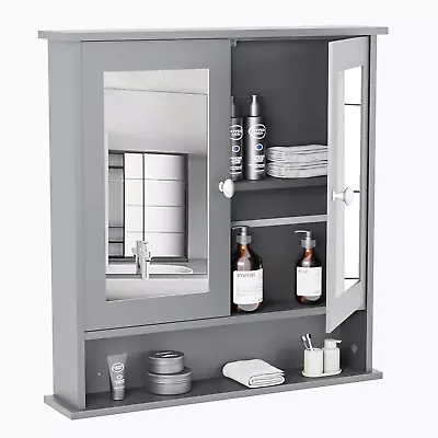 Home Modern Bathroom Wall Cabinet With Mirror & Adjustable Shelf - Wall Mounted  • $71.99