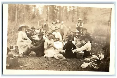 1913 Picnic Scene Field Montana MT RPPC Photo Posted Antique Postcard • $29.95