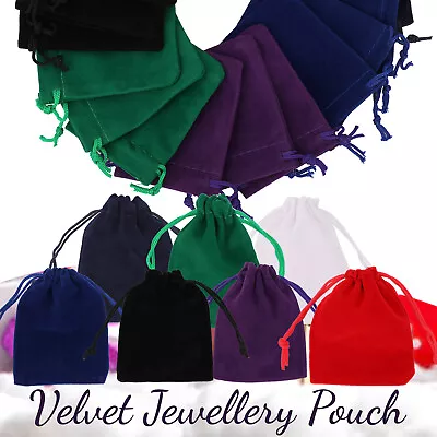 Velvet Soft Drawstring Jewellery Bags For Jewellery Wedding Pouches 1-50pcs • £1.89