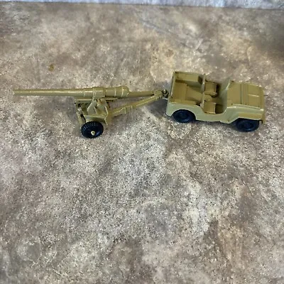 Marx Desert Fox Play Set USA Tan Jeep Gun Cannon Set B • $24.50