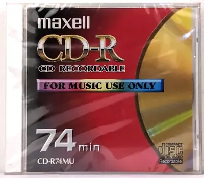 Maxell CD-R74 CD-R74MU Audio Music 74 Mins CD-R Blank Recordable Disc - New • £5.99