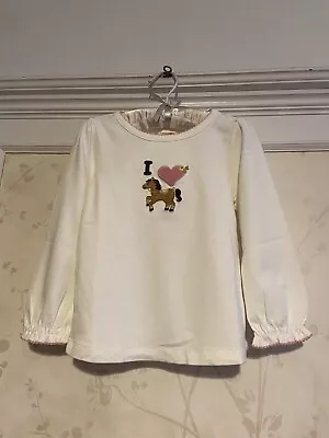 NWT Gymboree Equestrian Club Girls I Love Horse Pony Top 4 4T Ivory • $28