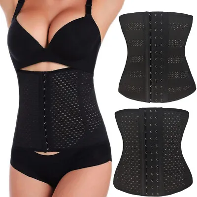 UK Short Torso Waist Trainer Corset Cincher Body Shaper Belt Women Tummy Workout • £6.48