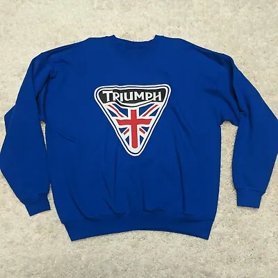 Triumph Motorcycles XXL Blue Sweatshirt EUC • $18