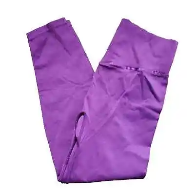 VS PINK Active Purple Ribbed High Rise 7/8 Crop Leggings Size Medium • $17.50