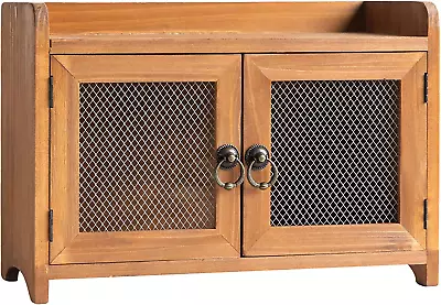 - Storage Cabinet Mini Countertop Cabinet Wood Organizer For Kitchen Living Ro • $55.99