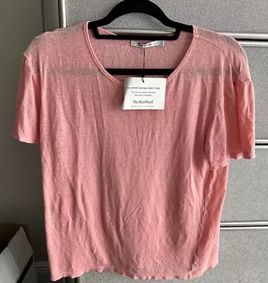 T Alexander Wang Designer Coral Blouse 90% Linen 10% Silk Small • $7.99