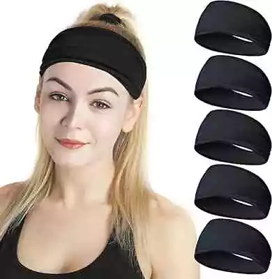 Men Women Sports Headband Yoga Gym Sweatband Hair Bands Head Prevent Sweat Band • £2.49