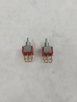 C&K DPDT Toggle Switch 2 Position ON/ON 7201 Series (Red) Lot Of 2 • $6.74