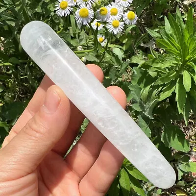 1pc Natural White Clear Quartz Carved Massage Stick Skull Crystal Reiki • $4.69