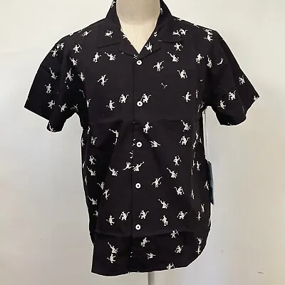 Obey Men's SS Organic Woven Button Down Shirt Pitchfork Black Size M NWT • $31.44