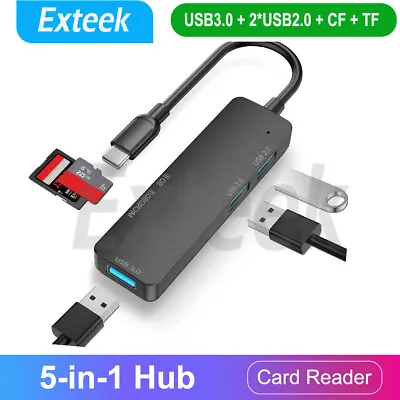 5 In 1 HUB Adapter USB C Type C To Multi Port USB3.0 2.0/TF Card/Micro SD Reader • $11.35