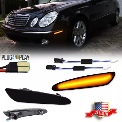 Amber LED Front Bumper Side Marker Light For 2003-2006 Benz W211 E-Class Smoked • $29.99