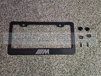 M Carbon Fiber Printed Pattern Black Aluminum License Plate Frame • $21.59